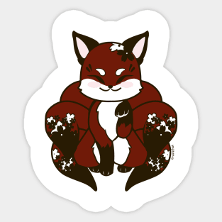 Red & Black Kitsune Sticker